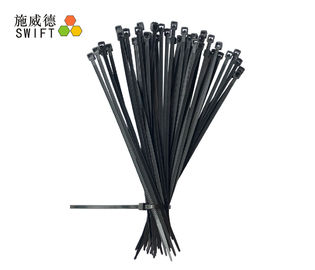 أسود السائبة العلاقات كبل 2.5 * 100MM لليدين باستخدام UL 94V - 2 مثبطات اللهب