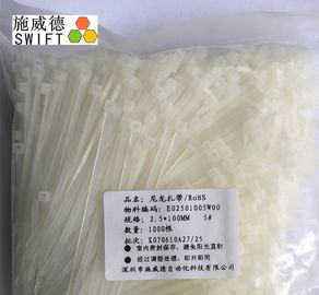 PA66 Nylon Wire Ties ، روابط الكابلات الطبيعية UL94V - 2 طول القابلية للاشتعال 100 مم